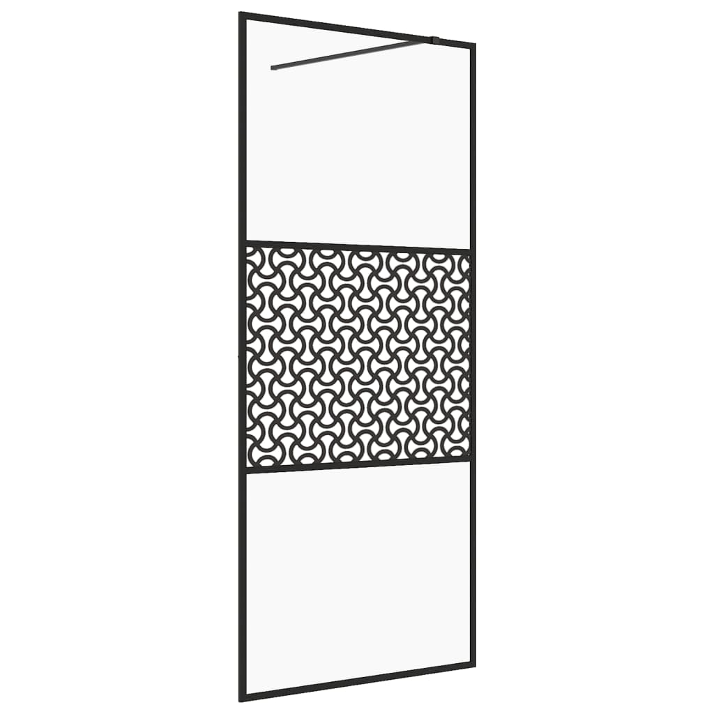 vidaXL Paroi de douche avec verre ESG transparent 115x195 cm Noir