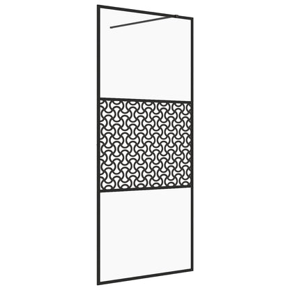 vidaXL Paroi de douche avec verre ESG transparent 115x195 cm Noir