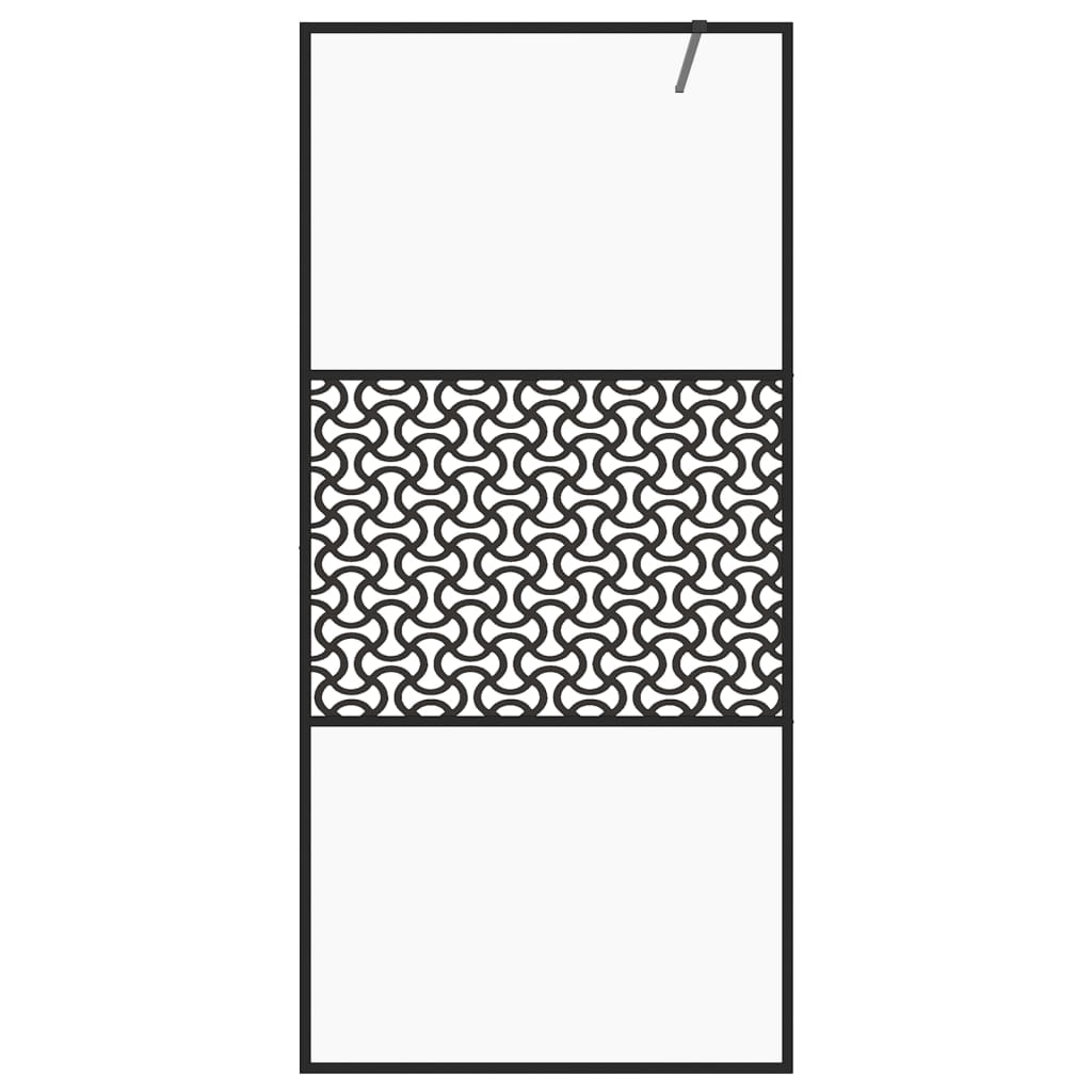 vidaXL Paroi de douche avec verre ESG transparent 115x195 cm Noir
