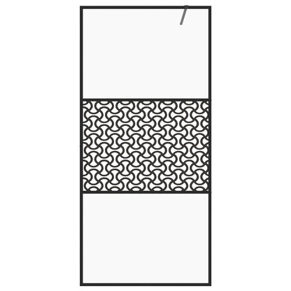 vidaXL Paroi de douche avec verre ESG transparent 115x195 cm Noir