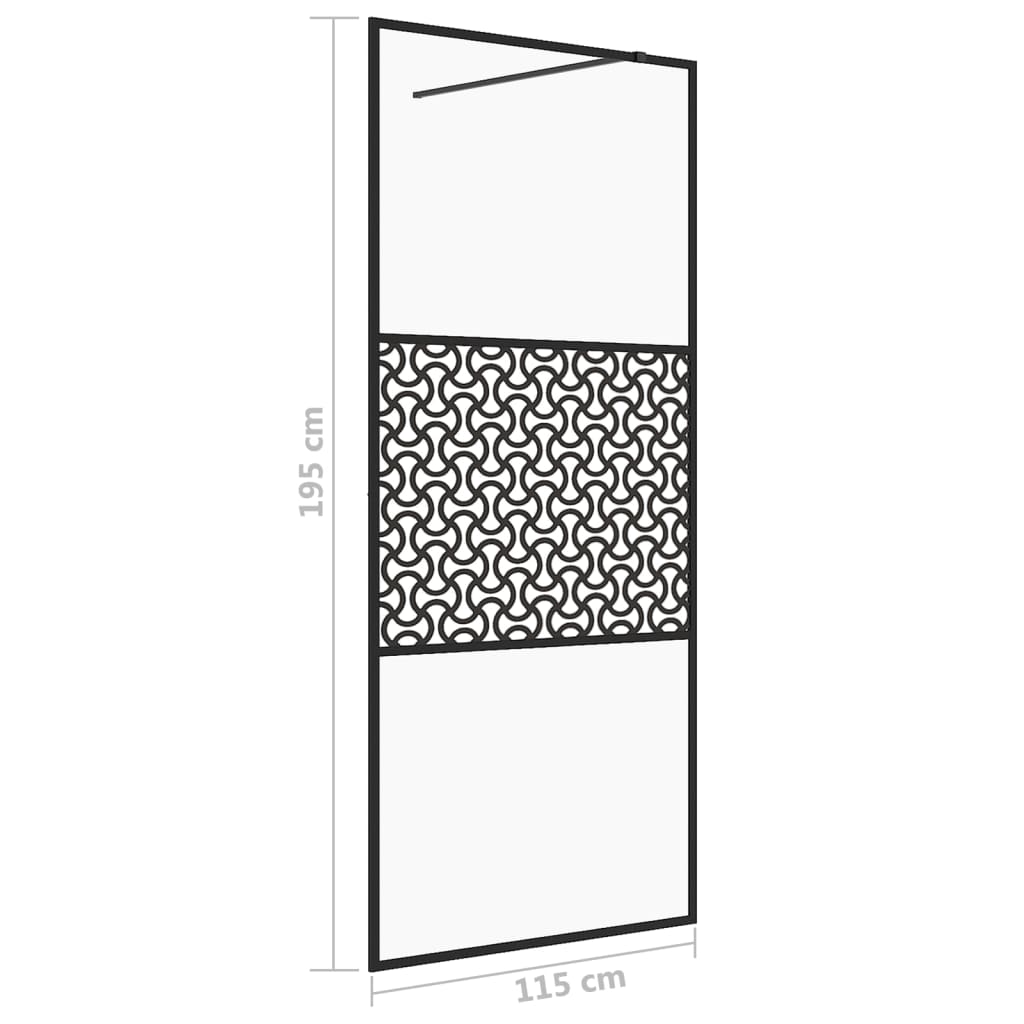 vidaXL Paroi de douche avec verre ESG transparent 115x195 cm Noir