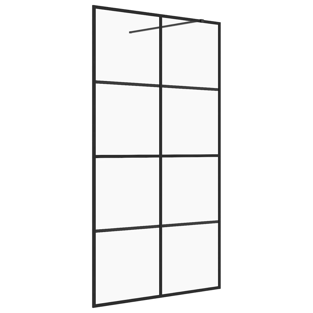 vidaXL Paroi de douche avec verre ESG transparent 140x195 cm Noir