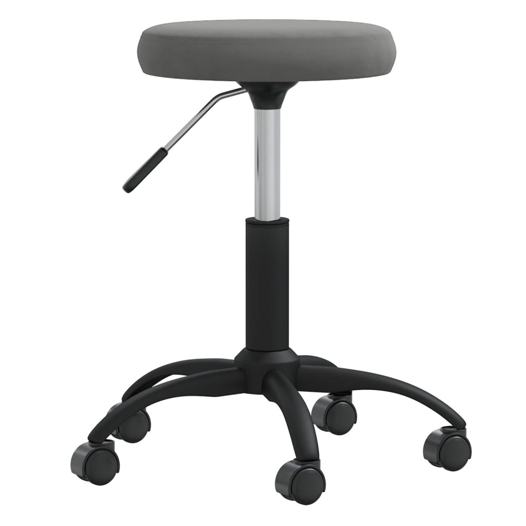 vidaXL Chaise pivotante de bureau Gris foncé Velours