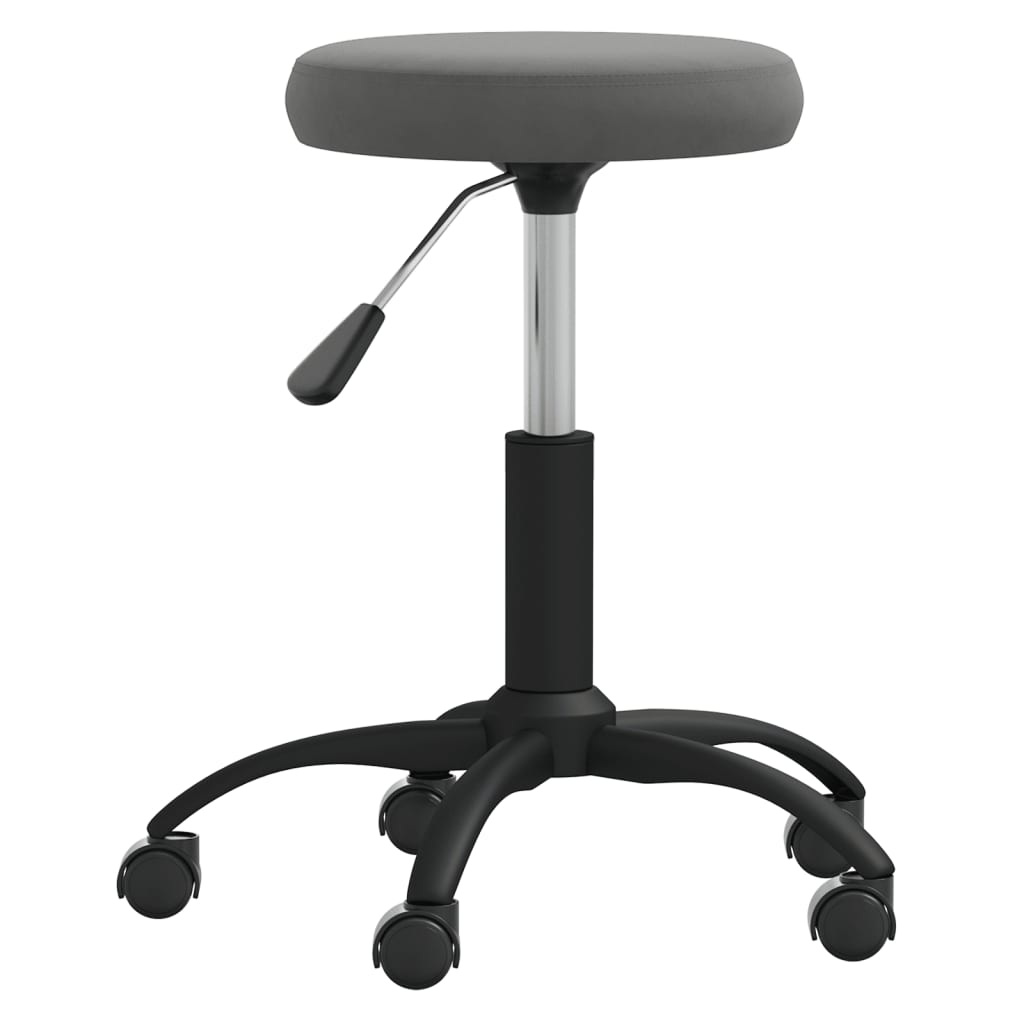 vidaXL Chaise pivotante de bureau Gris foncé Velours