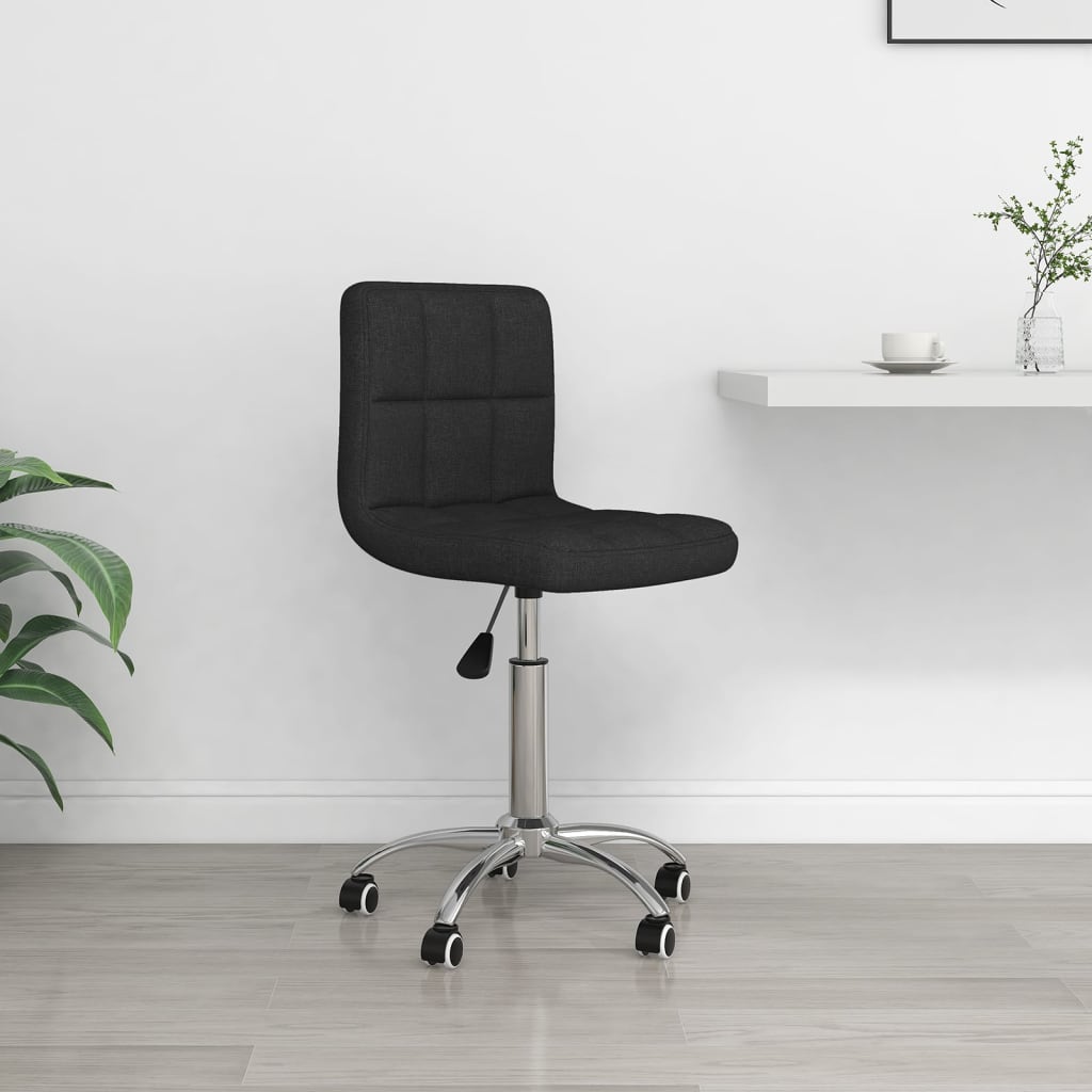 vidaXL Chaise pivotante de bureau Noir Tissu