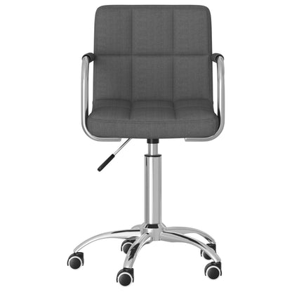 vidaXL Chaise pivotante de bureau Gris foncé Tissu