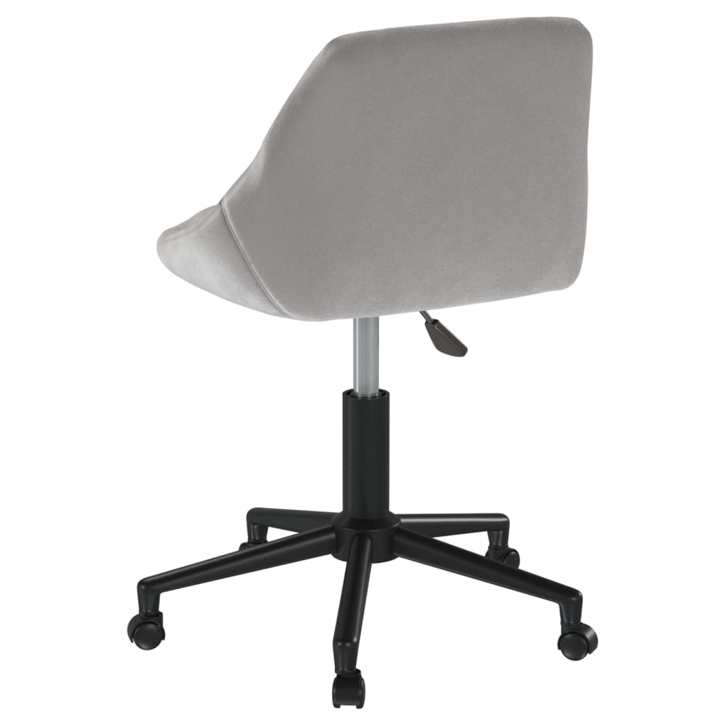vidaXL Chaise pivotante de bureau Gris clair Velours