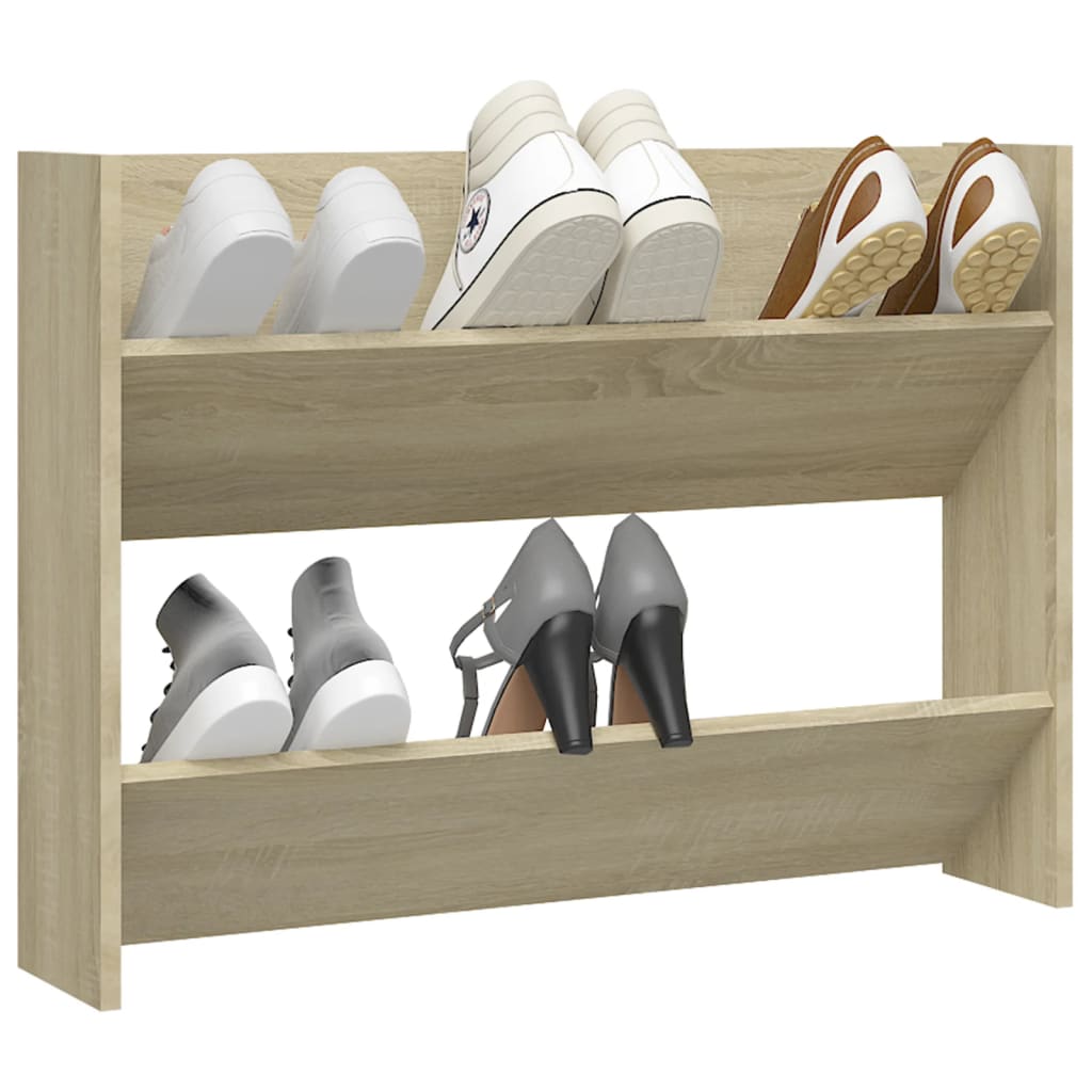 vidaXL Armoire à chaussures murale Chêne Sonoma 80x18x60 cm Aggloméré