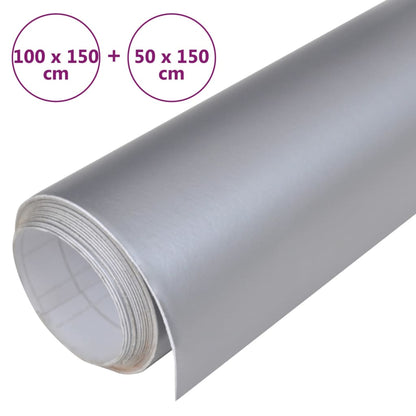vidaXL Films de voiture 2 pcs Argenté mat 100x150 cm+50x150 cm