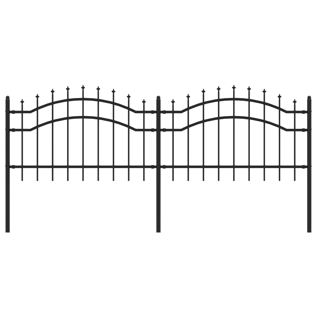 vidaXL Clôture de jardin avec sommet de lance Noir 115 cm