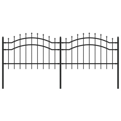 vidaXL Clôture de jardin avec sommet de lance Noir 115 cm