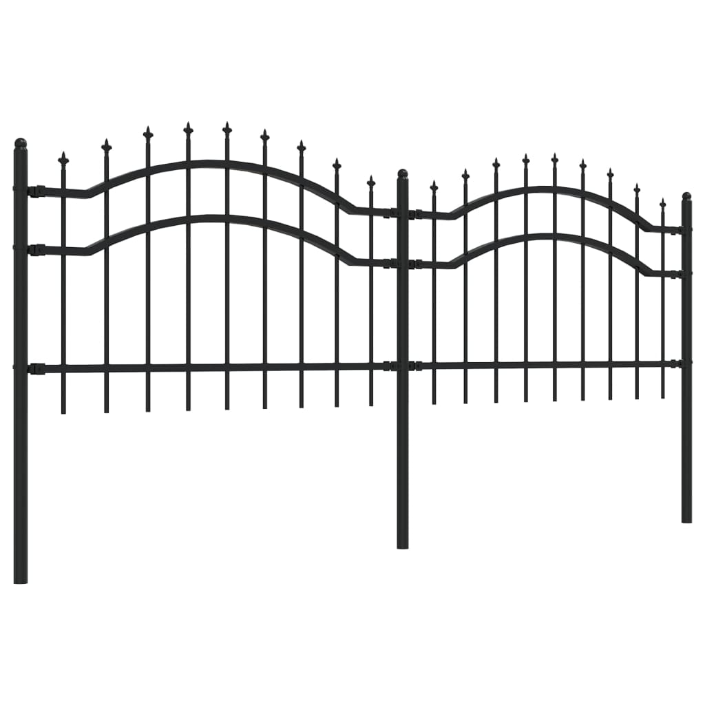 vidaXL Clôture de jardin avec sommet de lance Noir 115 cm