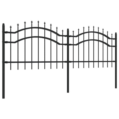vidaXL Clôture de jardin avec sommet de lance Noir 115 cm