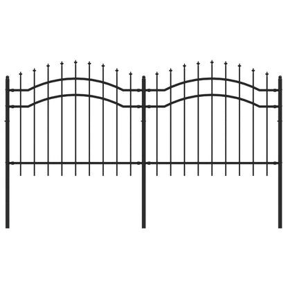 vidaXL Clôture de jardin avec sommet de lance Noir 140 cm