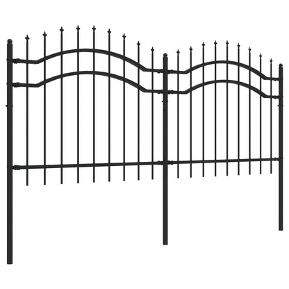 vidaXL Clôture de jardin avec sommet de lance Noir 140 cm