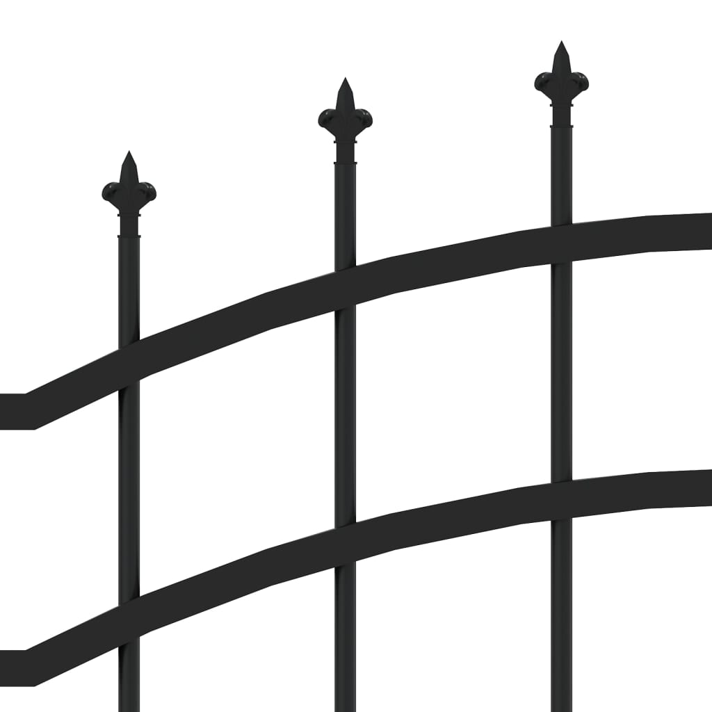 vidaXL Clôture de jardin avec sommet de lance Noir 140 cm