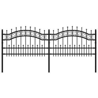 vidaXL Clôture de jardin avec sommet de lance Noir 115 cm
