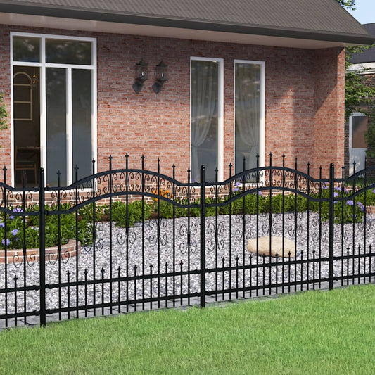 vidaXL Clôture de jardin avec sommet de lance Noir 140 cm