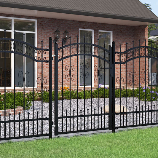vidaXL Portail et sommet de lance Noir 103x175 cm Acier enduit poudre