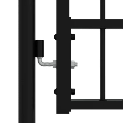 vidaXL Portail et sommet de lance Noir 305x120 cm Acier enduit poudre