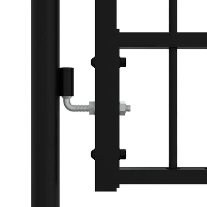 vidaXL Portail et sommet de lance Noir 406x173 cm Acier enduit poudre
