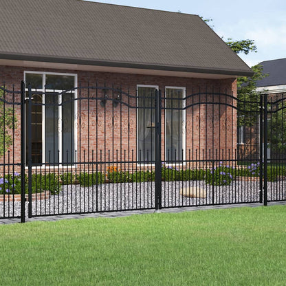 vidaXL Portail et sommet de lance Noir 406x223 cm Acier enduit poudre