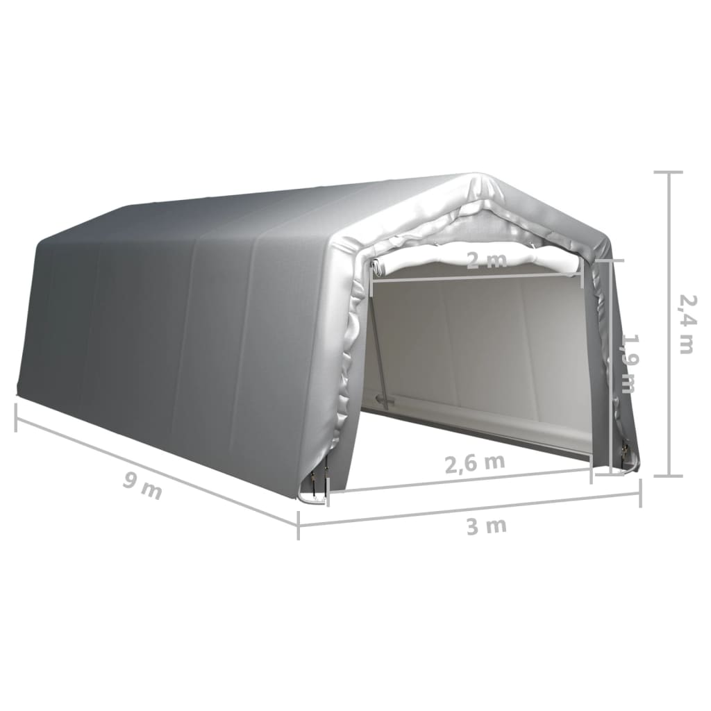 vidaXL Tente de rangement 300x900 cm Acier Gris