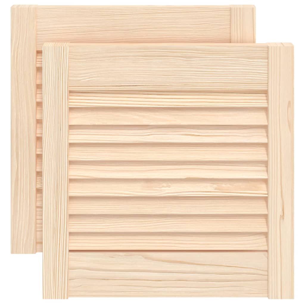 vidaXL Portes d'armoire à persiennes 2 pcs 39,5x39,4 cm pin massif