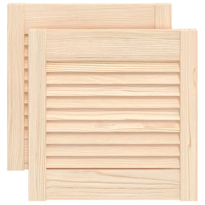 vidaXL Portes d'armoire à persiennes 2 pcs 39,5x39,4 cm pin massif