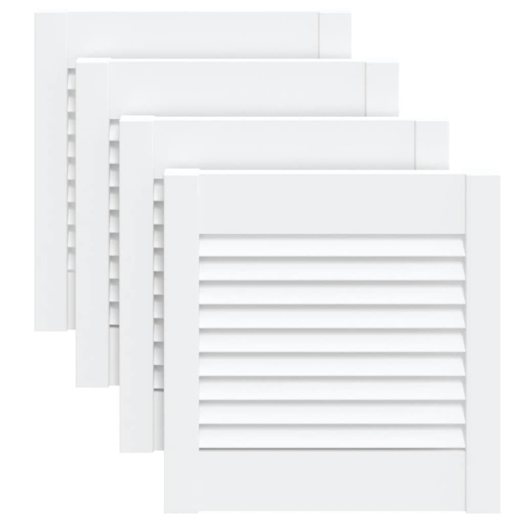 vidaXL Portes d'armoire à persiennes 4pcs blanc 39,5x39,4cm pin massif