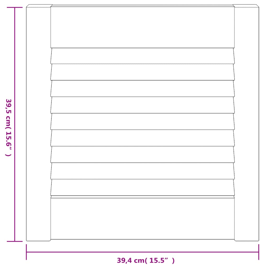 vidaXL Portes d'armoire à persiennes 4pcs blanc 39,5x39,4cm pin massif