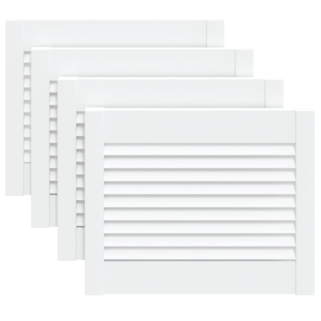 vidaXL Portes d'armoire à persiennes 4pcs blanc 39,5x49,4cm pin massif