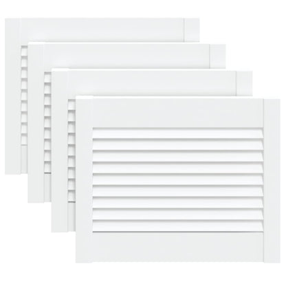 vidaXL Portes d'armoire à persiennes 4pcs blanc 39,5x49,4cm pin massif