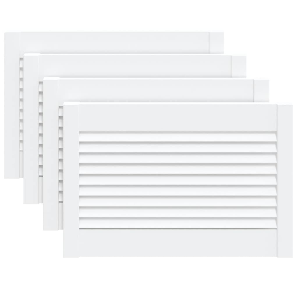 vidaXL Portes d'armoire à persiennes 4pcs blanc 39,5x59,4cm pin massif