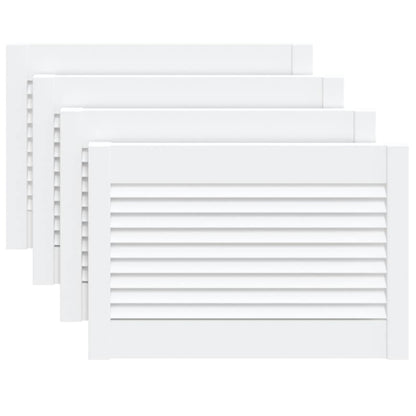 vidaXL Portes d'armoire à persiennes 4pcs blanc 39,5x59,4cm pin massif