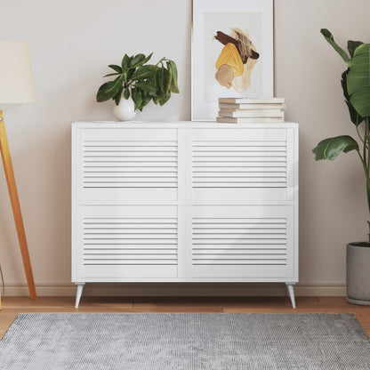 vidaXL Portes d'armoire à persiennes 4pcs blanc 39,5x59,4cm pin massif