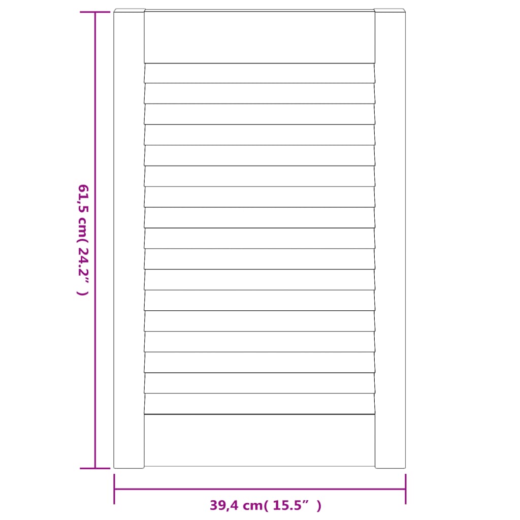 vidaXL Portes d'armoire à persiennes 2pcs blanc 61,5x39,4cm pin massif