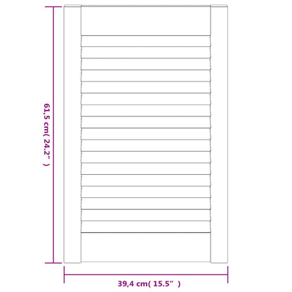 vidaXL Portes d'armoire à persiennes 2pcs blanc 61,5x39,4cm pin massif