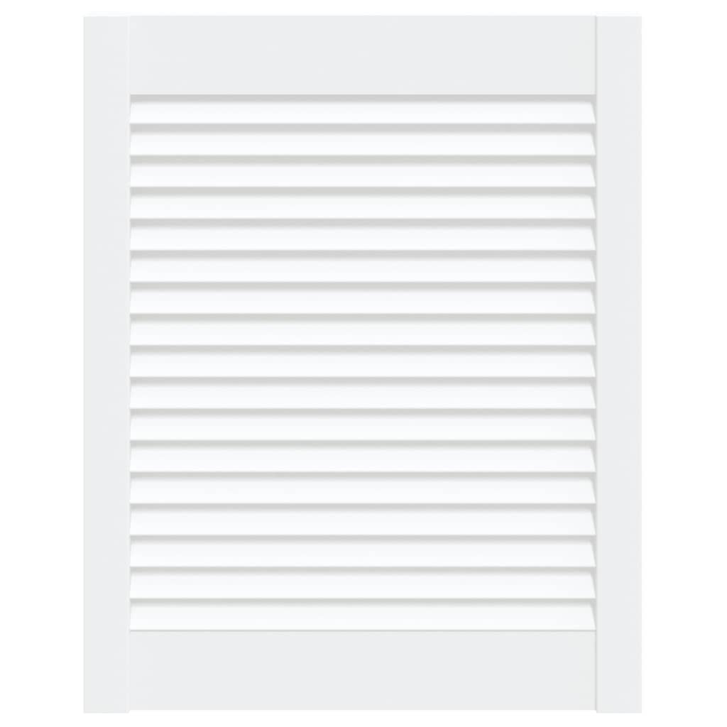 vidaXL Porte à persiennes Bois de pin massif Blanc 61,5x49,4 cm