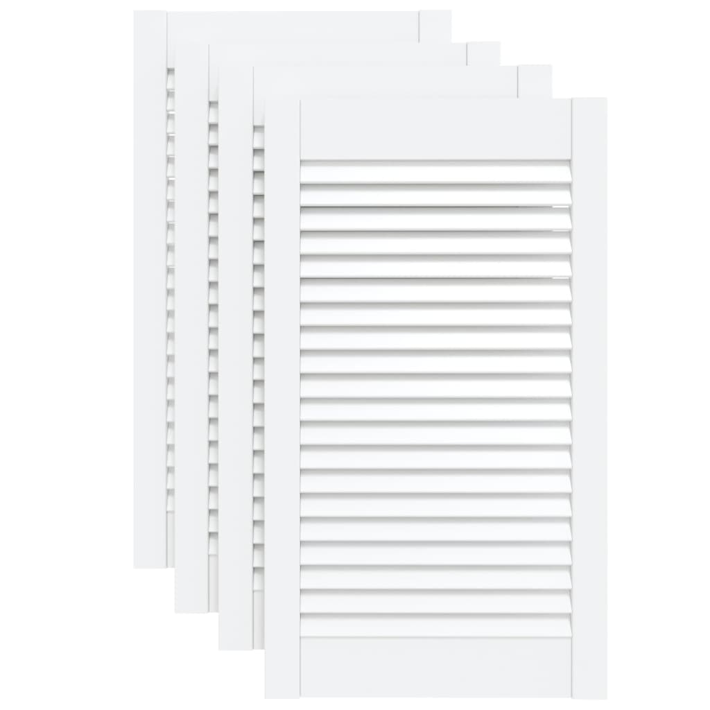 vidaXL Portes d'armoire à persiennes 4 pcs blanc 69x39,4 cm pin massif