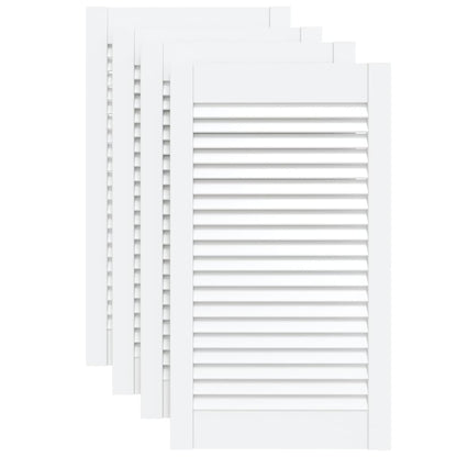 vidaXL Portes d'armoire à persiennes 4 pcs blanc 69x39,4 cm pin massif