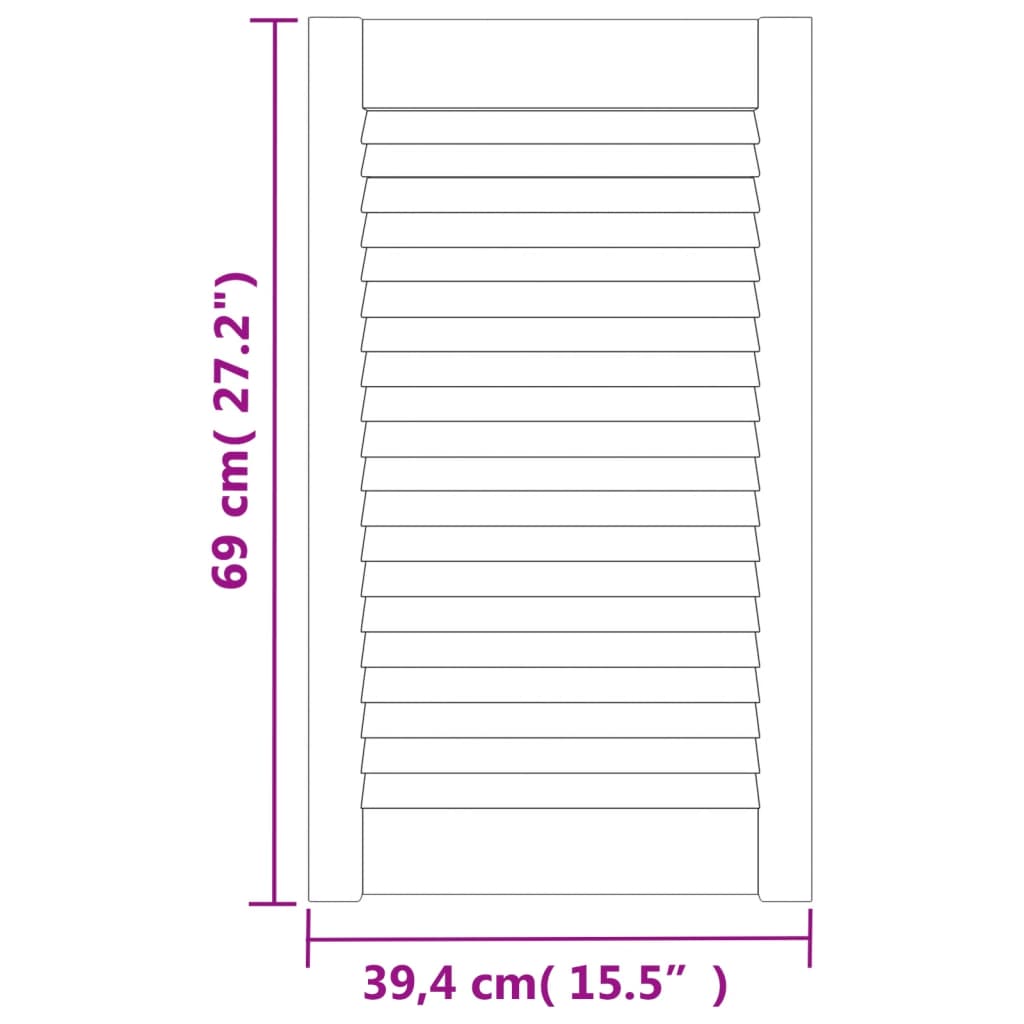 vidaXL Portes d'armoire à persiennes 4 pcs blanc 69x39,4 cm pin massif