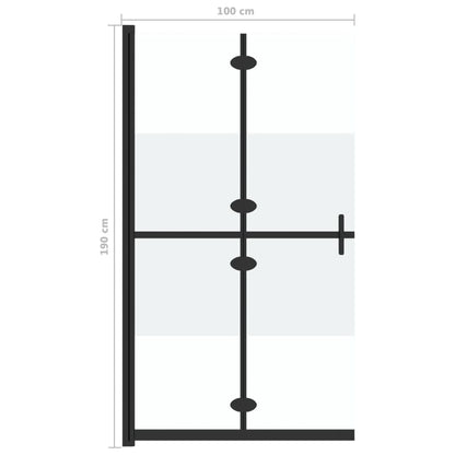 vidaXL Paroi de douche pliable Verre ESG demi-dépoli 100x190 cm