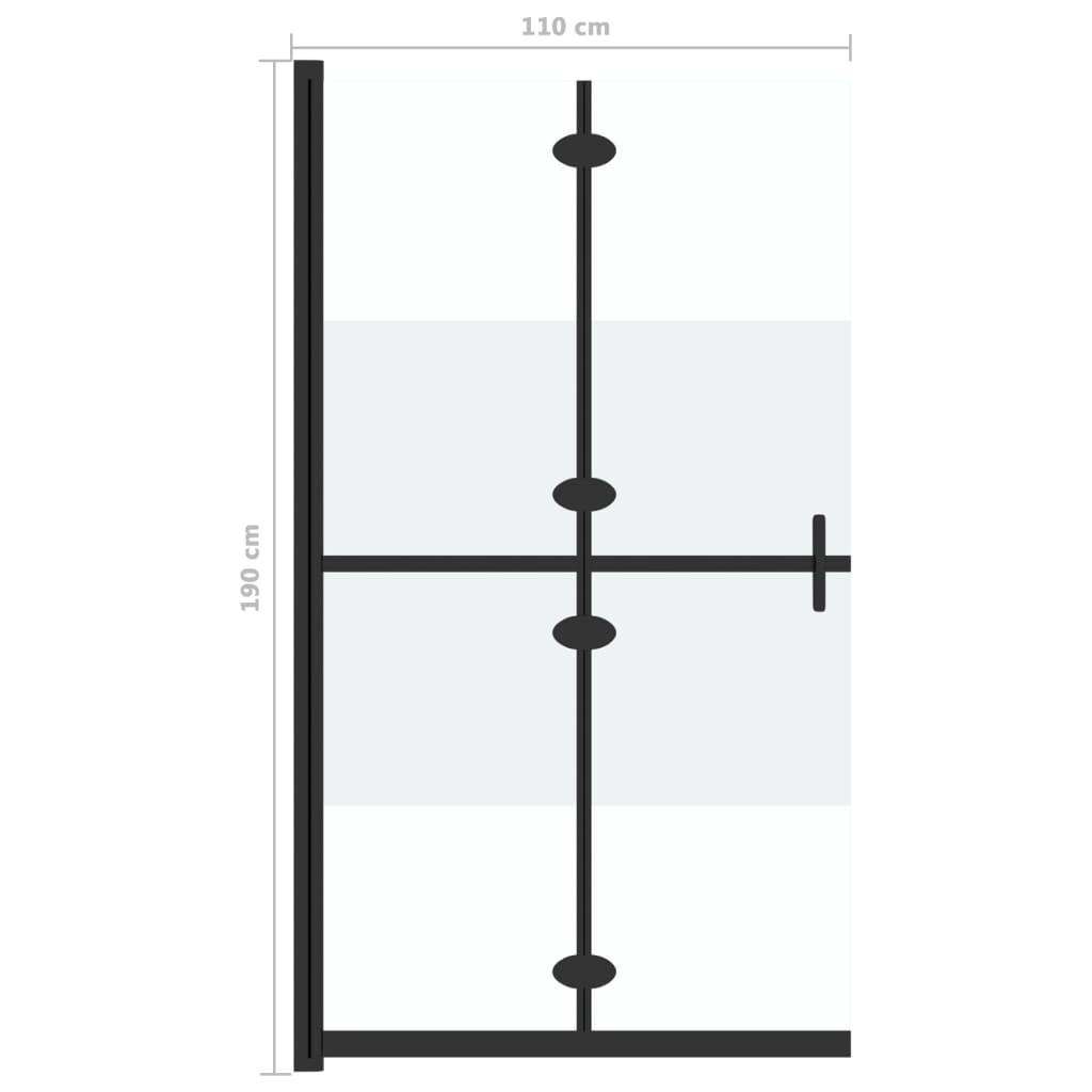 vidaXL Paroi de douche pliable Verre ESG demi-dépoli 110x190 cm