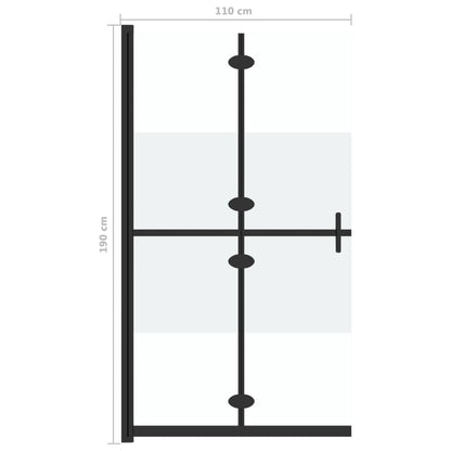 vidaXL Paroi de douche pliable Verre ESG demi-dépoli 110x190 cm