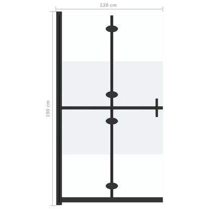 vidaXL Paroi de douche pliable Verre ESG demi-dépoli 120x190 cm