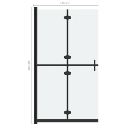 vidaXL Paroi de douche pliable Verre ESG dépoli 100x190 cm