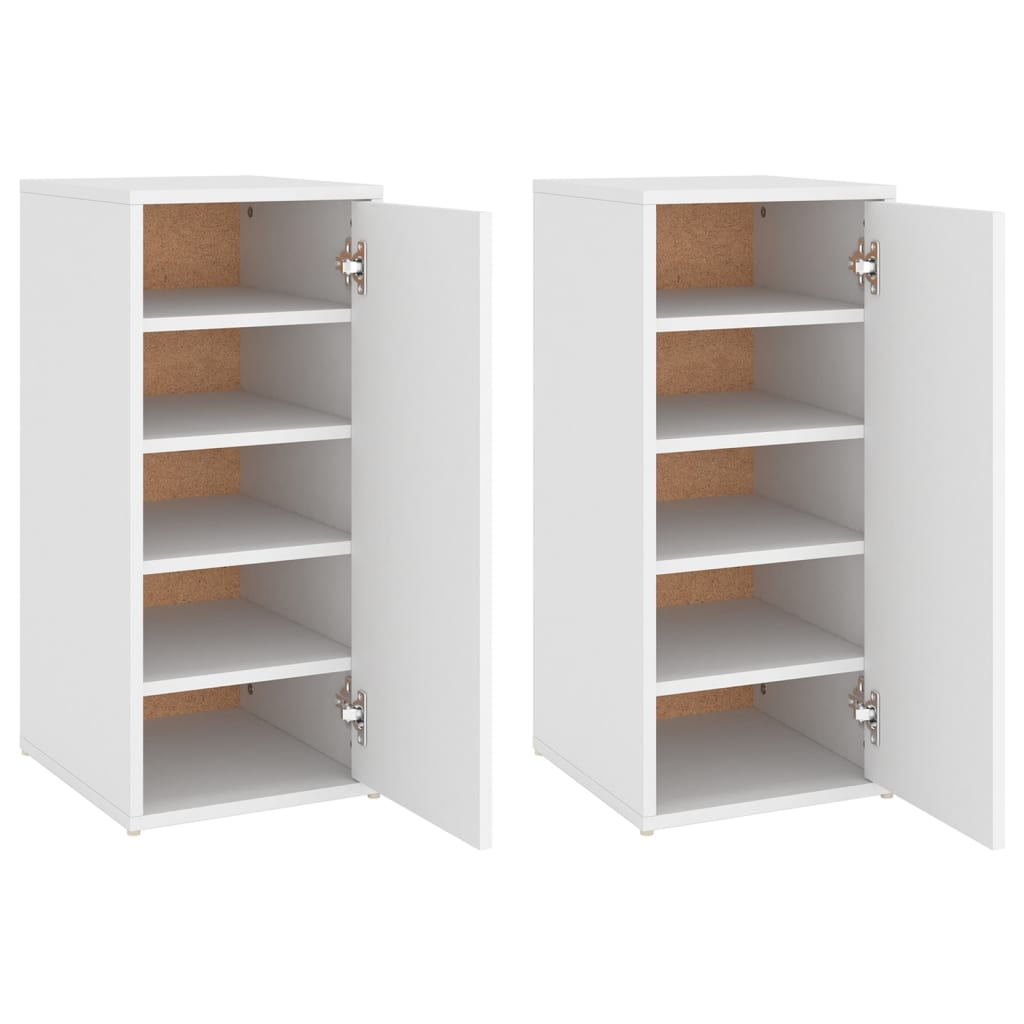 vidaXL Armoires à chaussures 2 pcs Blanc 32x35x70 cm Aggloméré