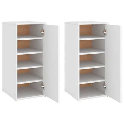 vidaXL Armoires à chaussures 2 pcs Blanc 32x35x70 cm Aggloméré