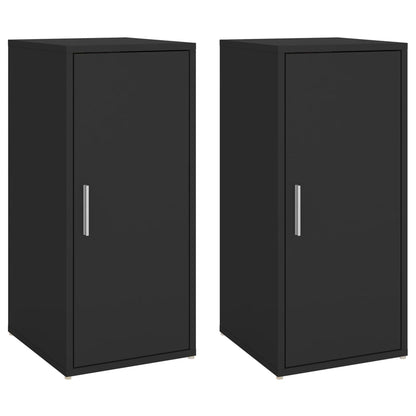 vidaXL Armoires à chaussures 2 pcs Noir 32x35x70 cm Aggloméré